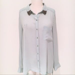 COPY - Trouve Shear Button Down w/Metallic Beading